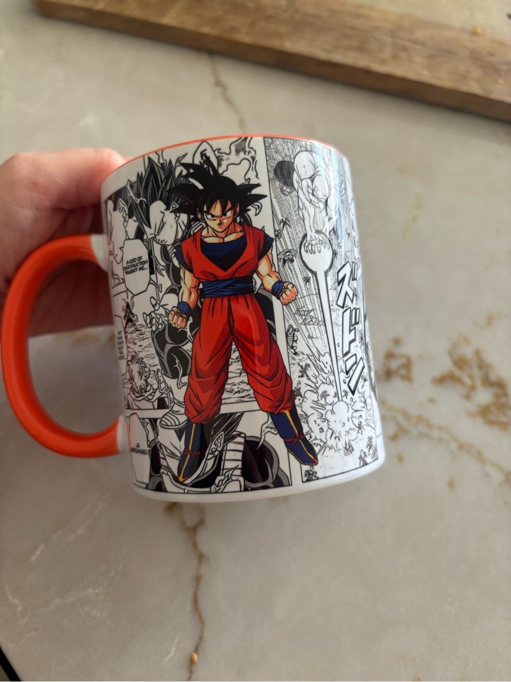 Dragon Ball Z Goku Comic Panel Mug - Orange Handle
